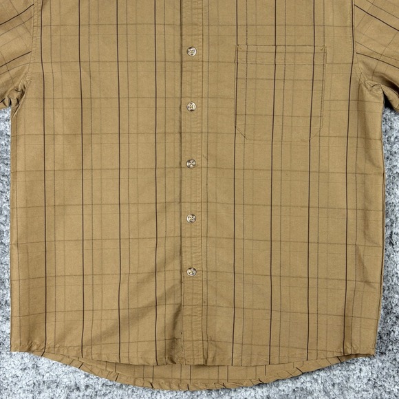 REI Mens S Brown Grid Button Down Shirt Long Sleeve Rayon Blend Utility Gorpcore - Picture 11 of 16